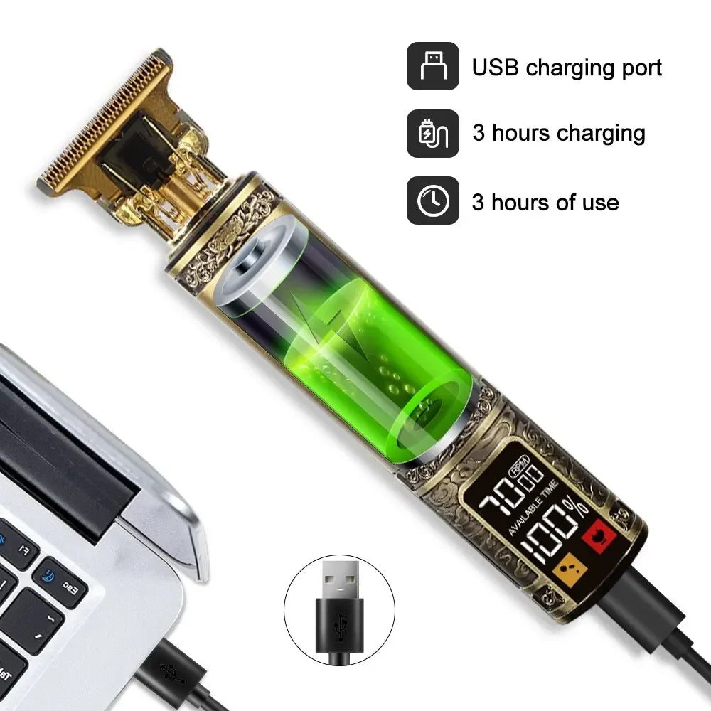 USB Vintage Electric Hair Trimmer Professional